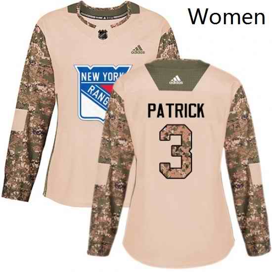 Womens Adidas New York Rangers 3 James Patrick Authentic Camo Veterans Day Practice NHL Jersey